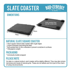 12 Engraved Natural Slate Coasters