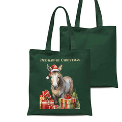 Vintage Christmas Donkey Organic Tote Bag