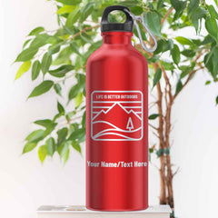 Personalised Life Is Better Outdoors Engraved Sports Water Bottle