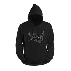 Line Drawing Skier Hoodie