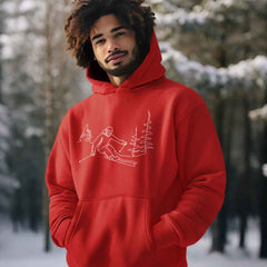 Line Drawing Skier Hoodie