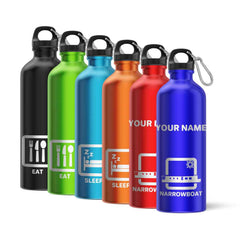 Eat Sleep Narrowboat Engraved Sports Water Bottle