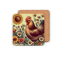 Chickens & Flowers Coaster Set