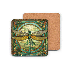 Stained Glass Dragonfly Drinks Coaster Set