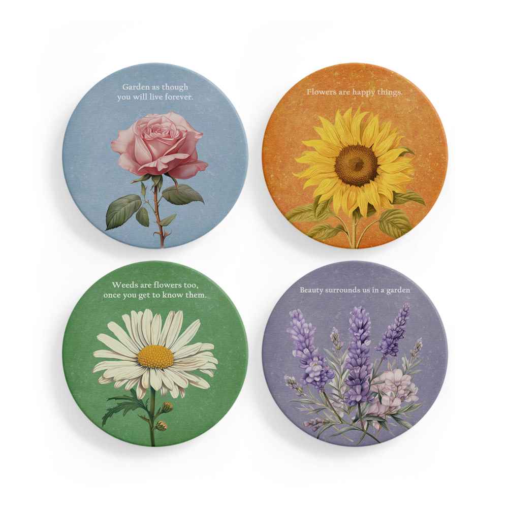 Gardening Quotes Ceramic Coasters