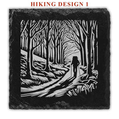 Hiking Engraved Natural Slate Coasters