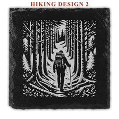 Hiking Engraved Natural Slate Coasters