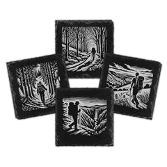 Hiking Engraved Natural Slate Coasters