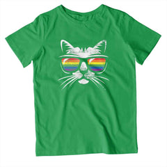 Kids Rainbow Sunglasses Cat T-Shirt