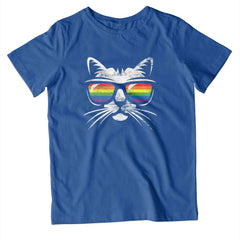 Kids Rainbow Sunglasses Cat T-Shirt