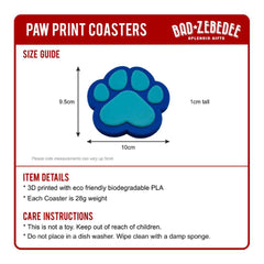 Colourful Paw Print Coasters