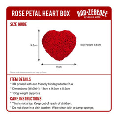Rose Petal Heart Trinket Box