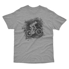 Mountain Bike Rider Splatter Silhouette T-Shirt