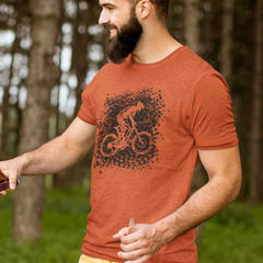 Mountain Bike Rider Splatter Silhouette T-Shirt