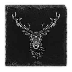 Forest Animals Engraved Natural Slate Coasters