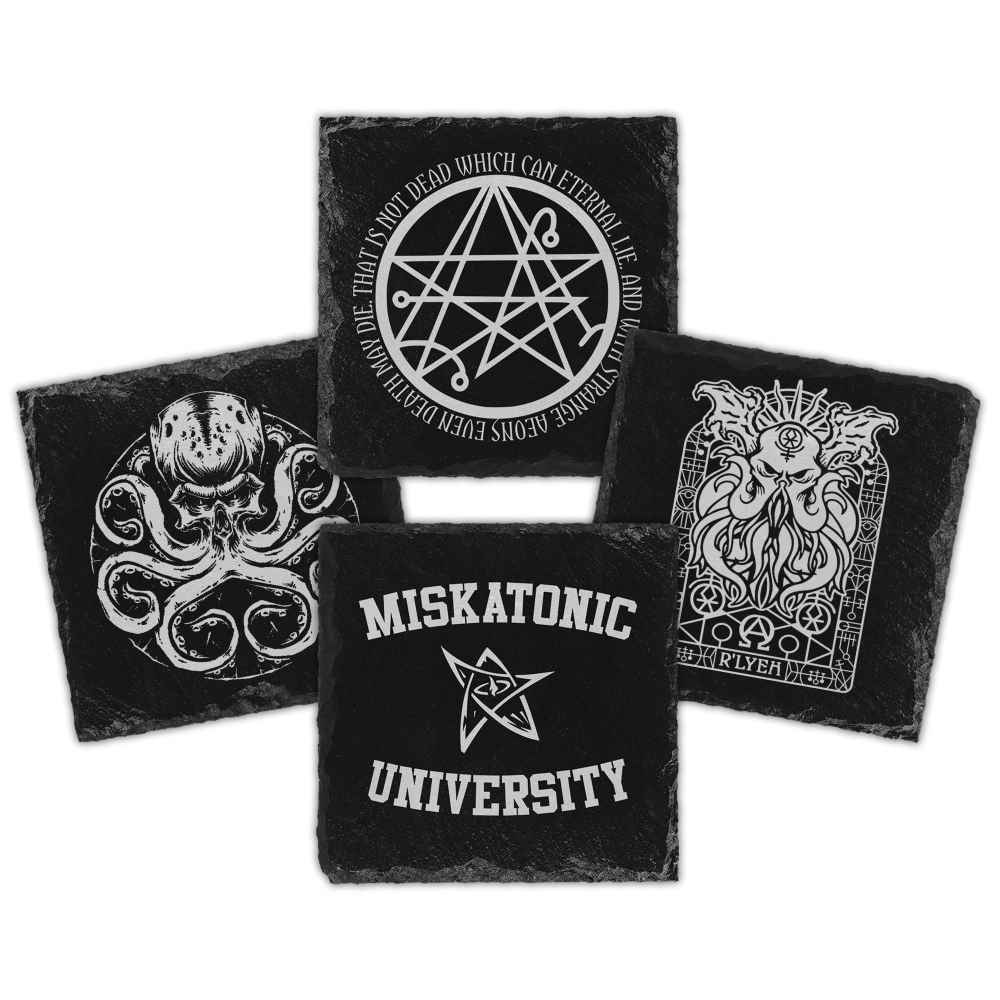 Cthulhu Images Engraved Natural Slate Coasters