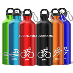 Personalised Triathlon Engraved Sports Water Bottle