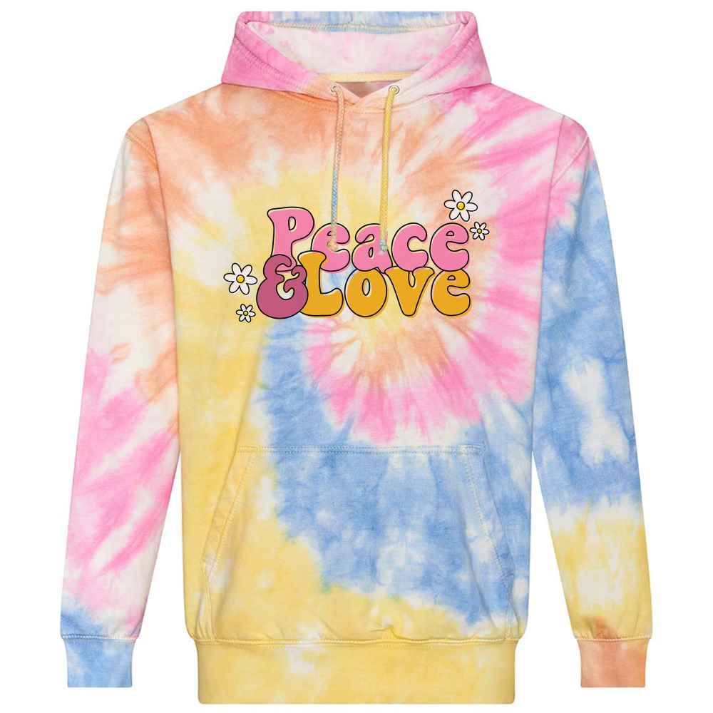 Peace & Love Tie-Dye Hoodie