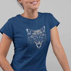 Women's Wolf Illustration T-Shirt