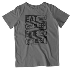 Kids Eat Sleep Game Repeat T-Shirt