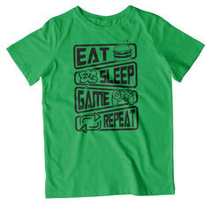 Kids Eat Sleep Game Repeat T-Shirt