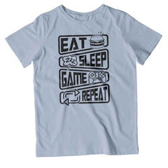 Kids Eat Sleep Game Repeat T-Shirt