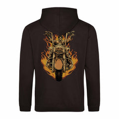 Flaming Biker Hoodie - Back Print