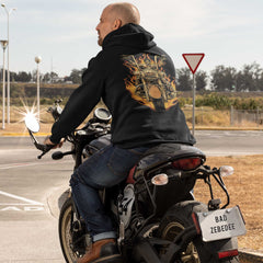 Flaming Biker Hoodie - Back Print