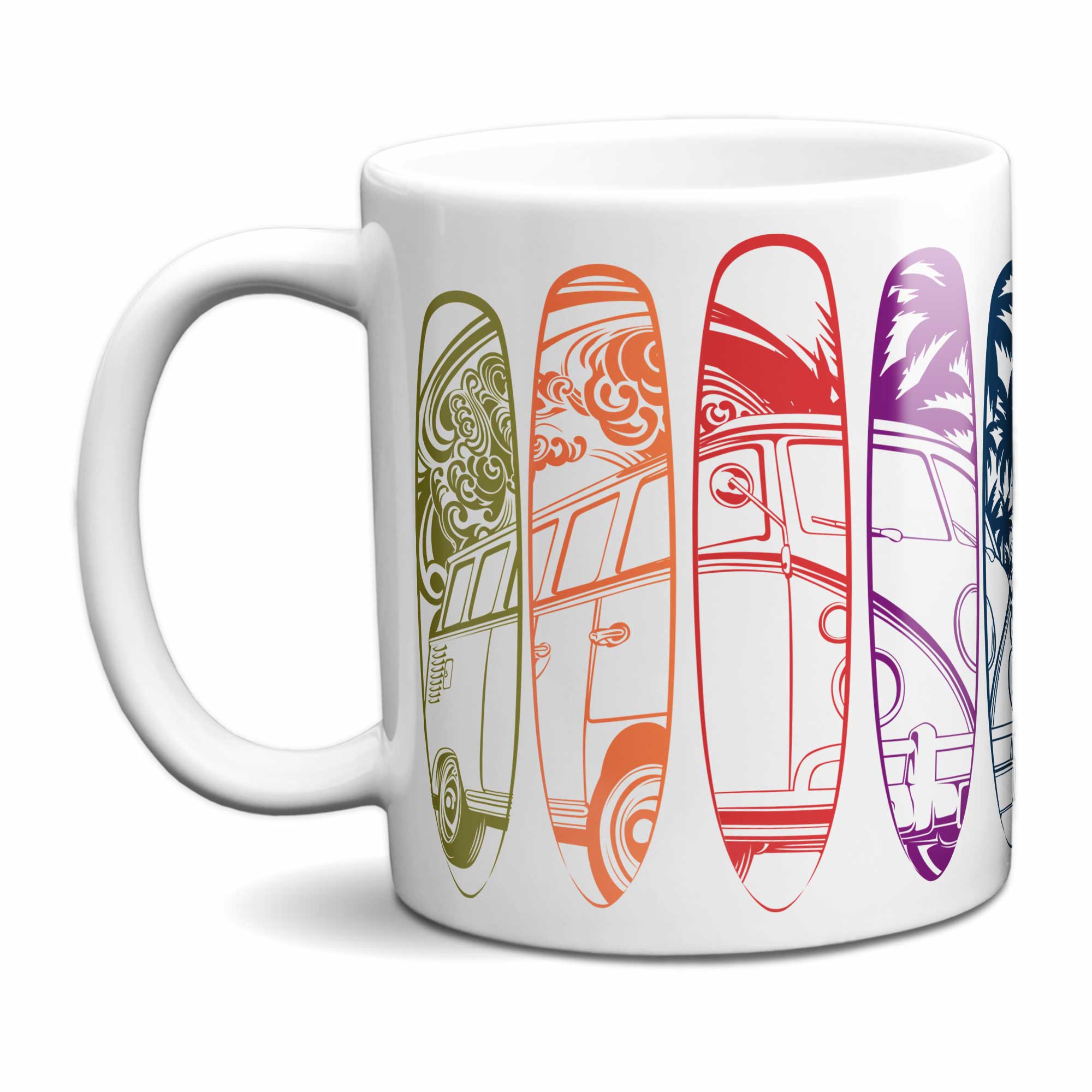 Classic Camper Van & Surfboards Mug