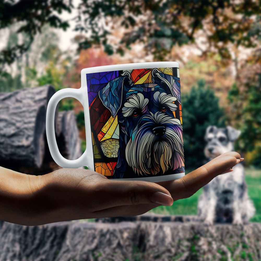 Stained Glass Schnauzer Mug