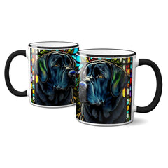 Stained Glass Black Labrador Mug