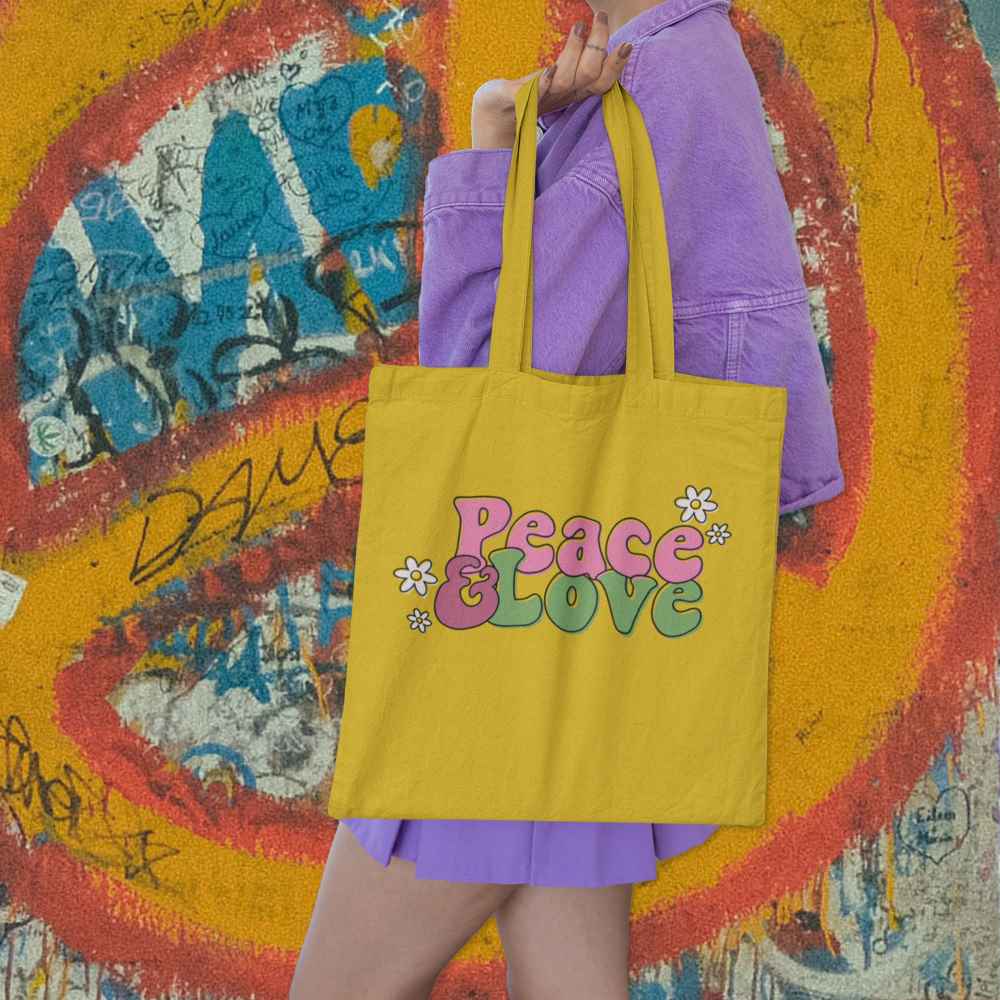Peace & Love Tote Bag