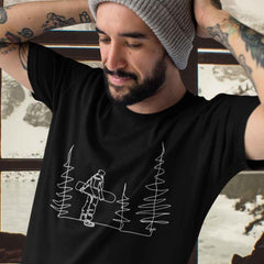 Snowboard Line Drawing T-Shirt
