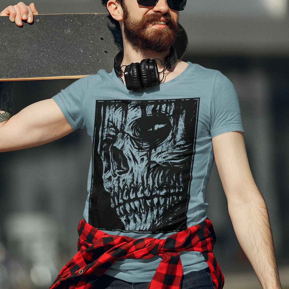 Lino Print Skull T-Shirt