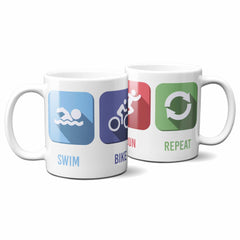 Swim Bike Run Repeat Triathlon Mug