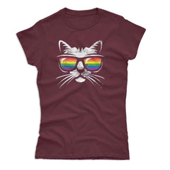 Rainbow Sunglasses Cat T-Shirt
