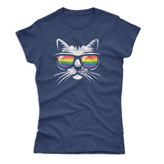Rainbow Sunglasses Cat T-Shirt