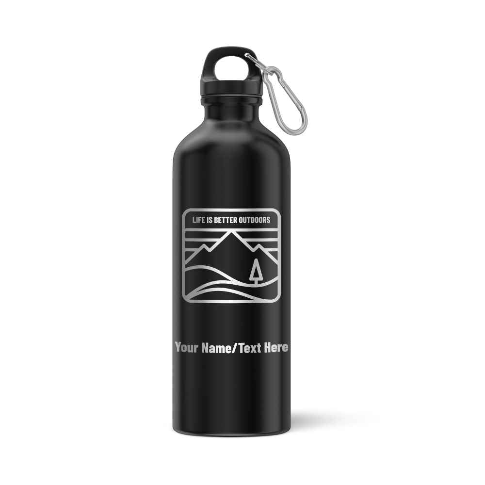Personalised Life Is Better Outdoors Engraved Sports Water Bottle