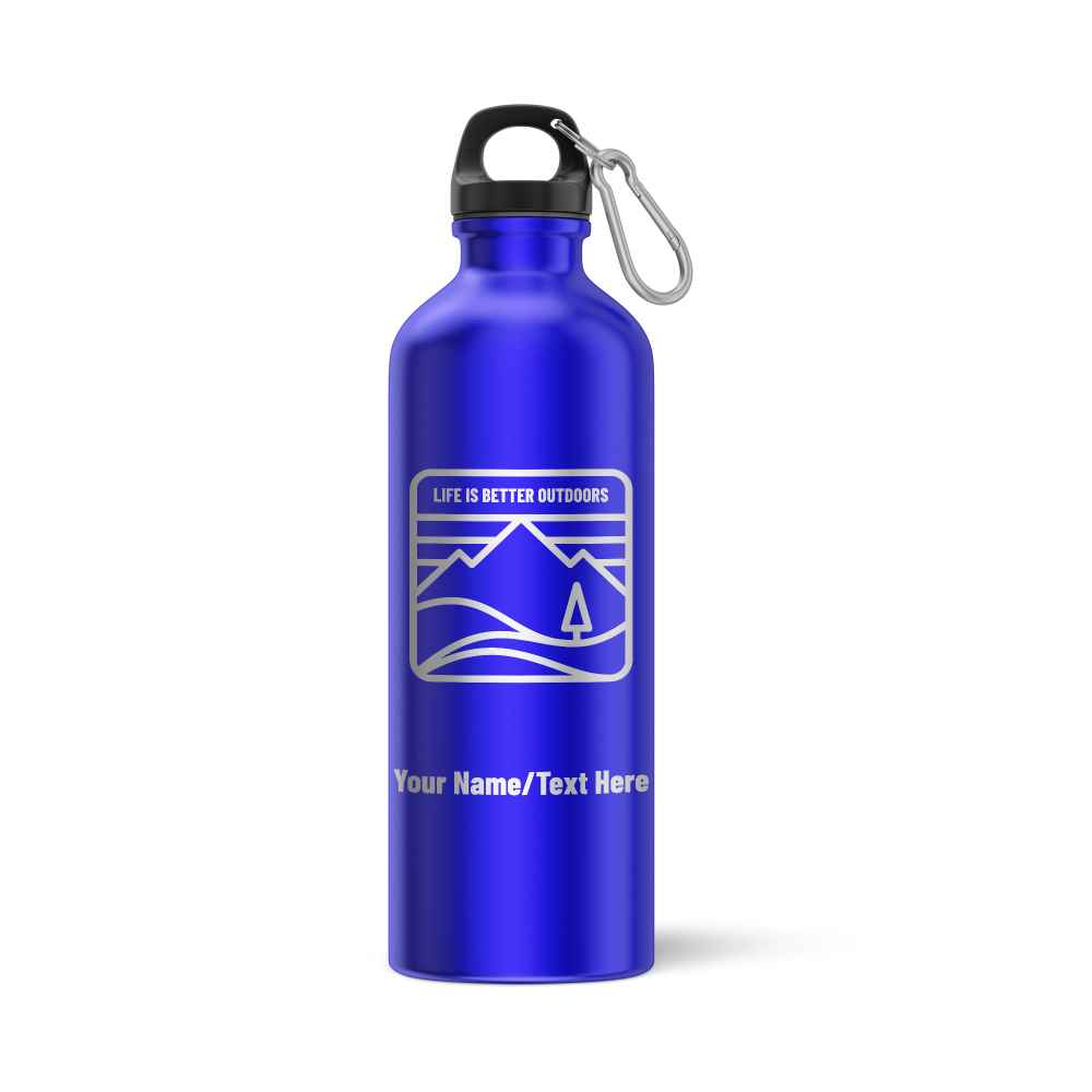 Personalised Life Is Better Outdoors Engraved Sports Water Bottle