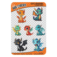Cute Dragons Sticker Sheet