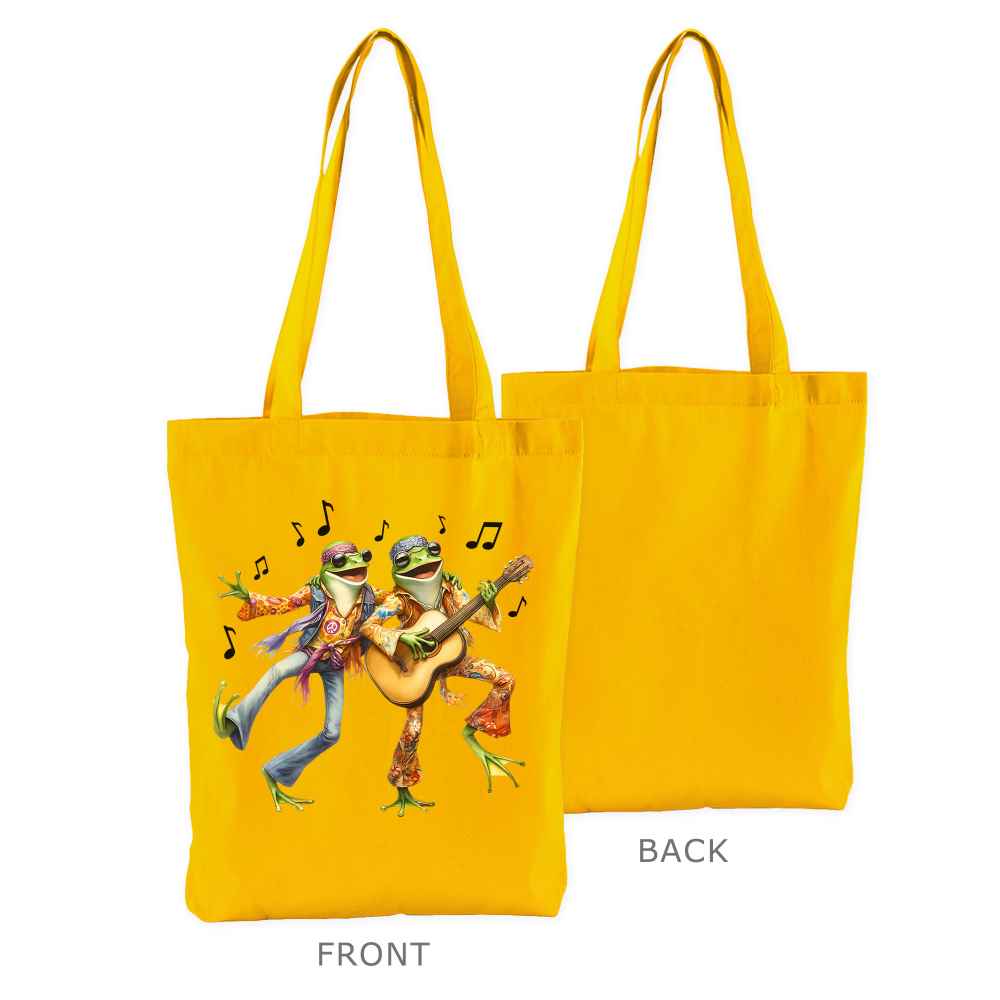 Hippie Singing Frogs EarthAware Tote Bag