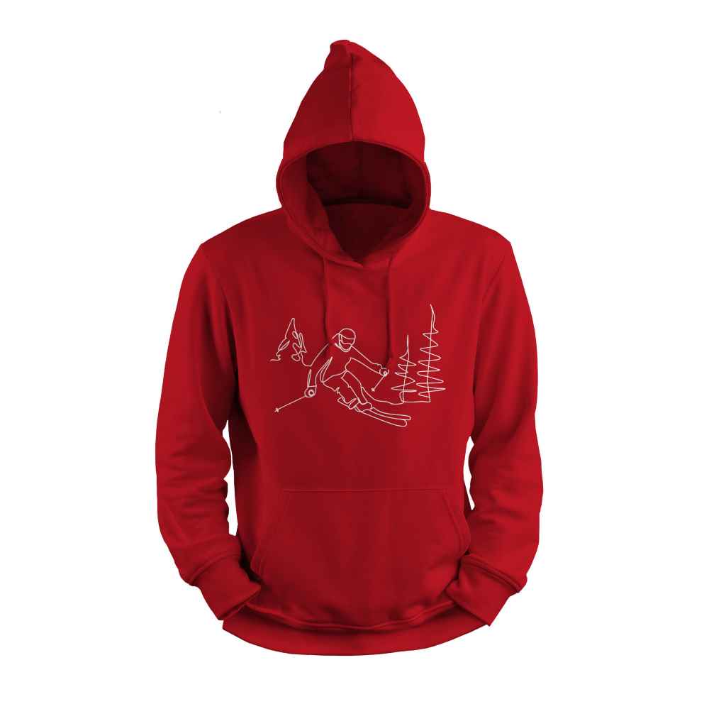 Line Drawing Skier Hoodie