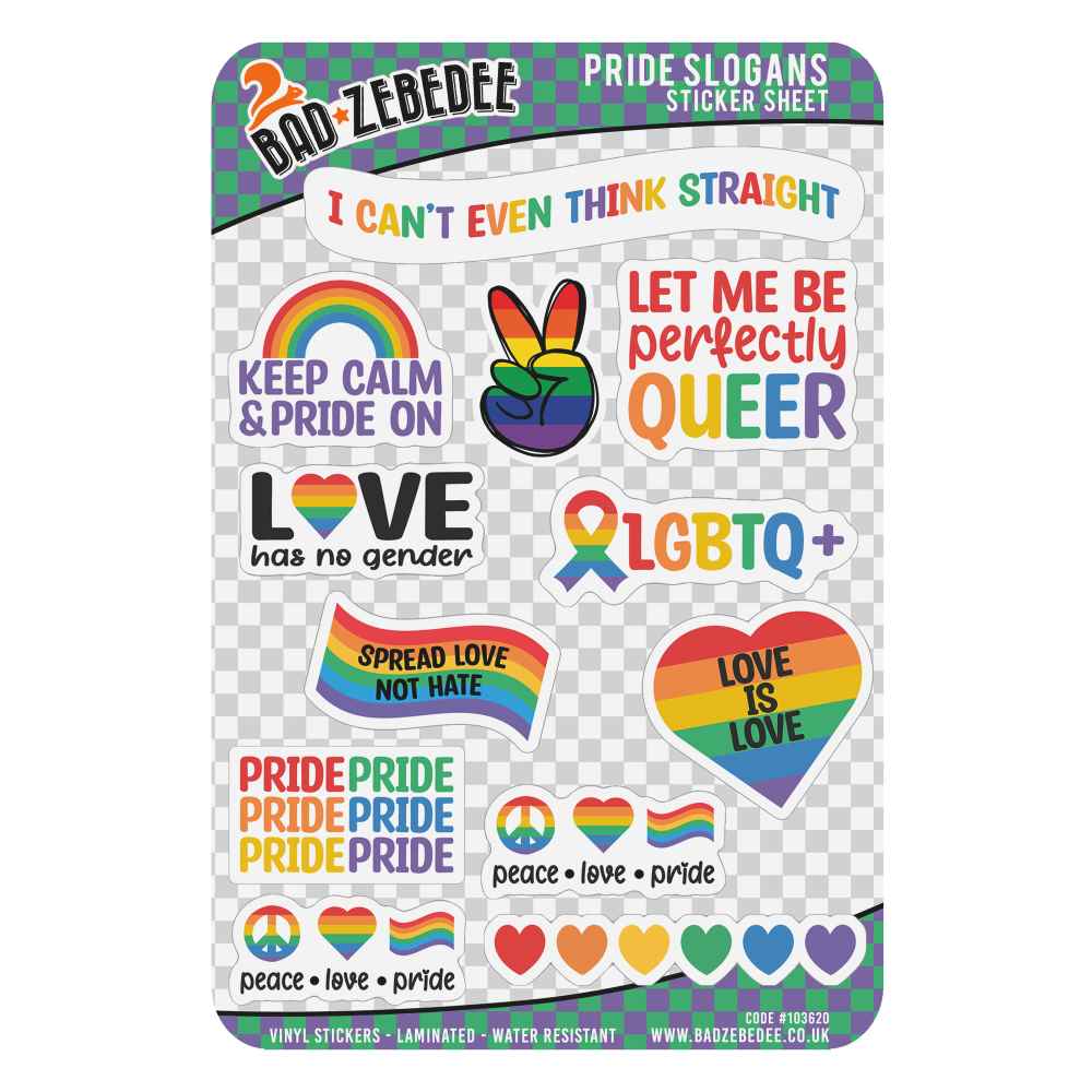 Pride Slogans Sticker Sheet