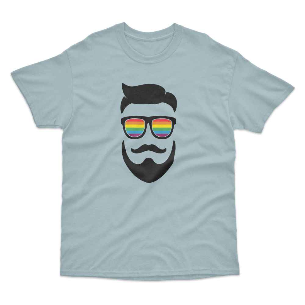 Men's Rainbow Glasses Beard T-Shirt