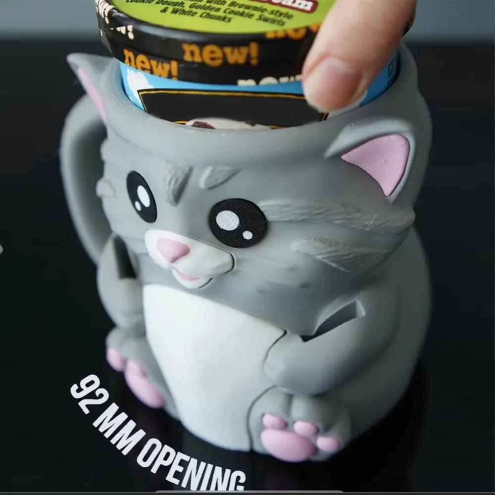 Cuddles the Cat Ice Cream Tub Holder