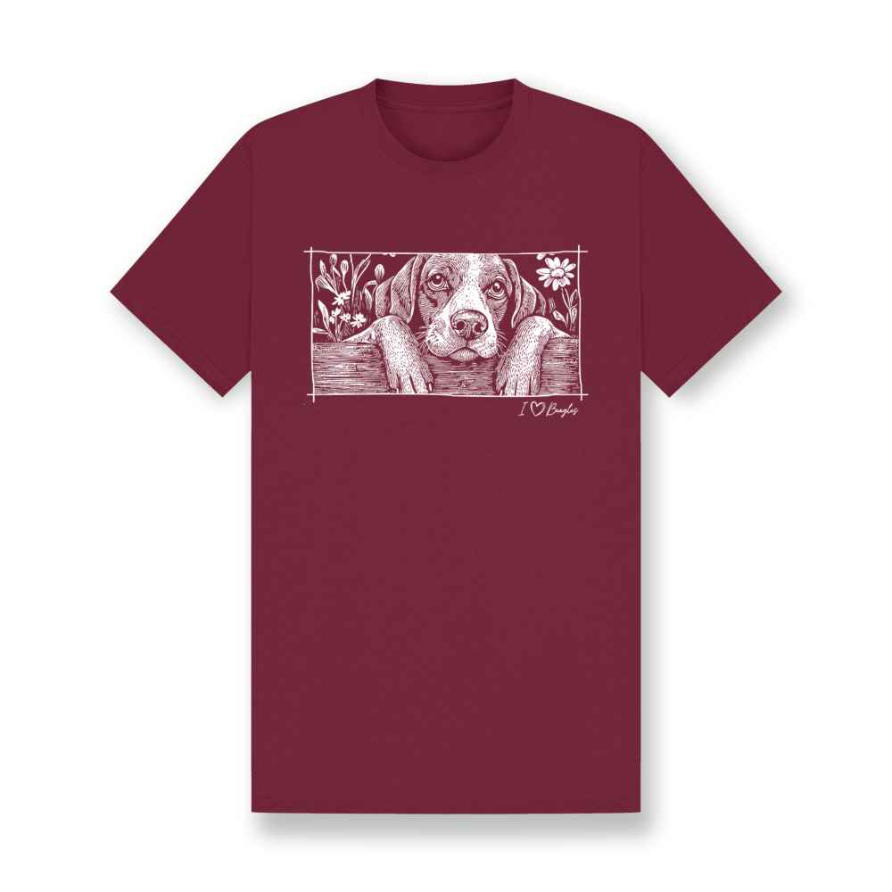Peeking Beagle Organic Cotton T-Shirt