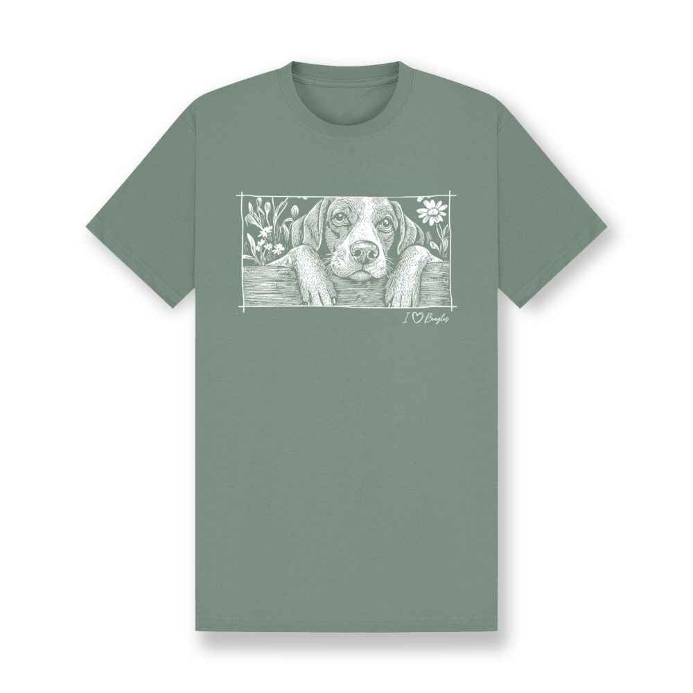 Peeking Beagle Organic Cotton T-Shirt
