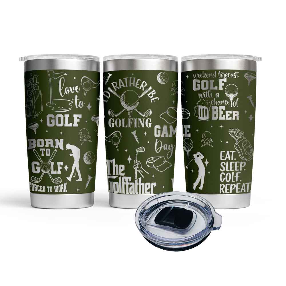 Golf Doodles Engraved Thermal Tumbler