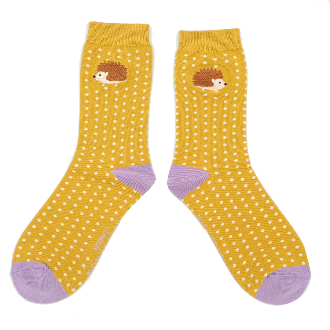 Embroidered Hedgehog Socks