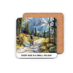 Mountain Bike Watercolour Quotes MDF Coasters (4 Pack)